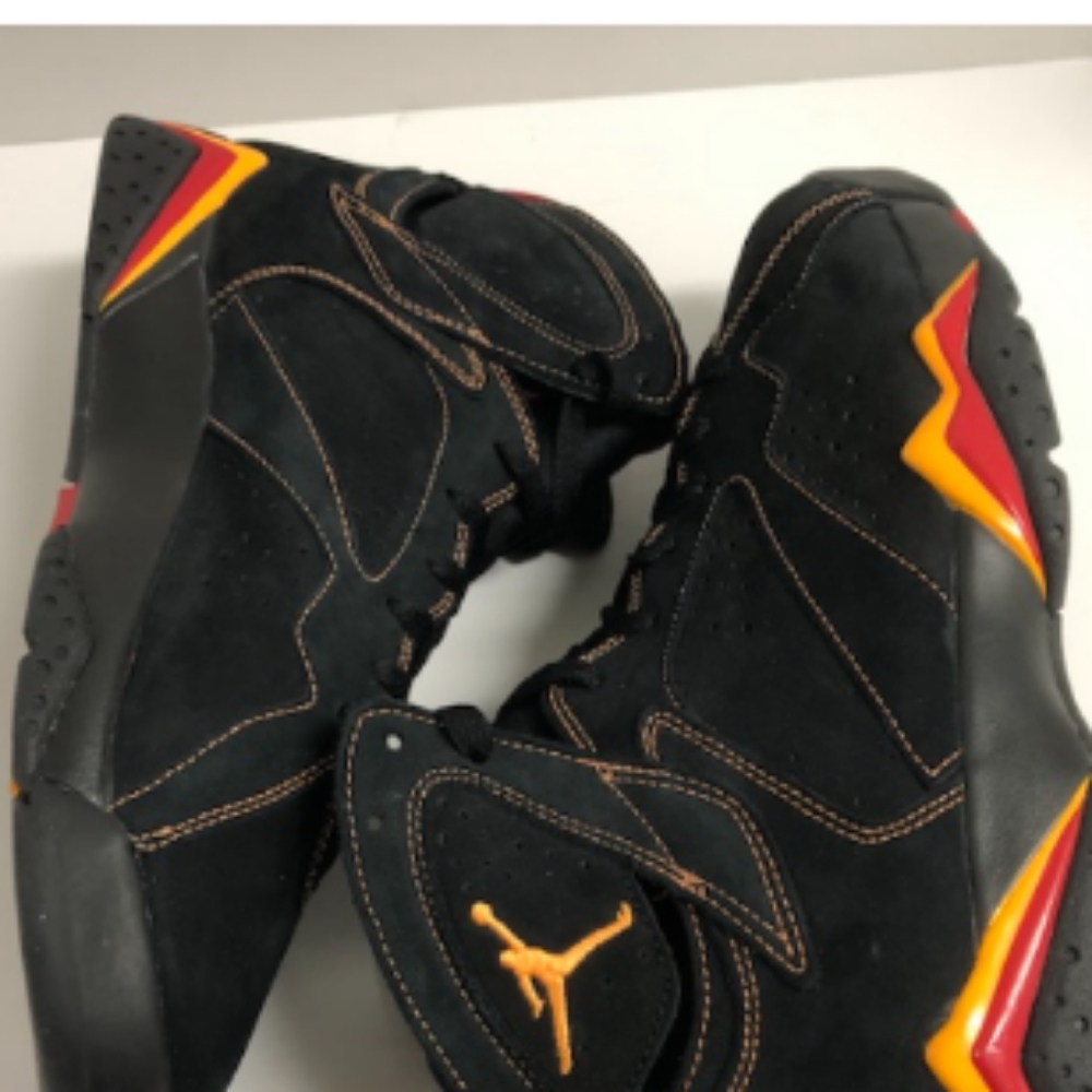 Jordan 7 Retro Black/Citrus/Varsity Red Black/Yellow Size 12 Mens